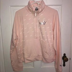 Puma Cropped Pink Quarter Zip